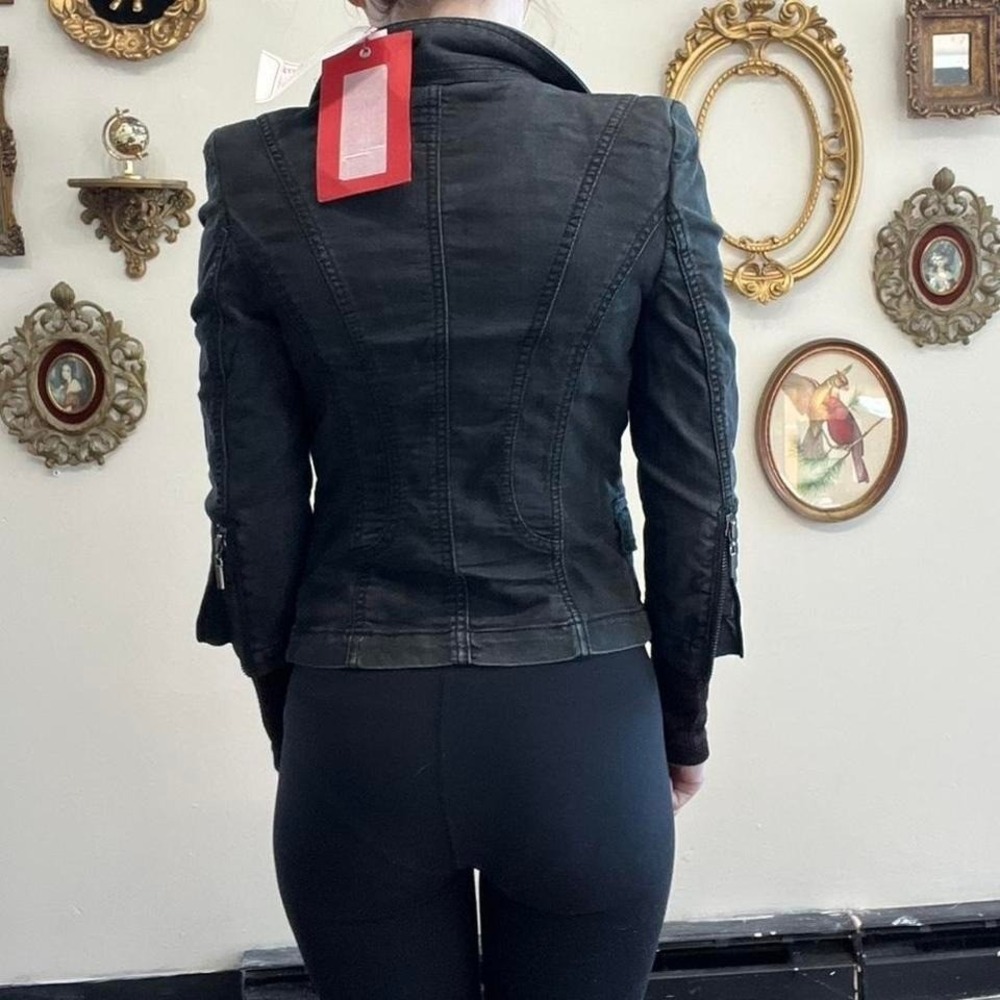 Vero Moda Vintage Y2K Goth Double Breasted Denim Jacket Extra Small Blue Cotton - Picture 4 of 6